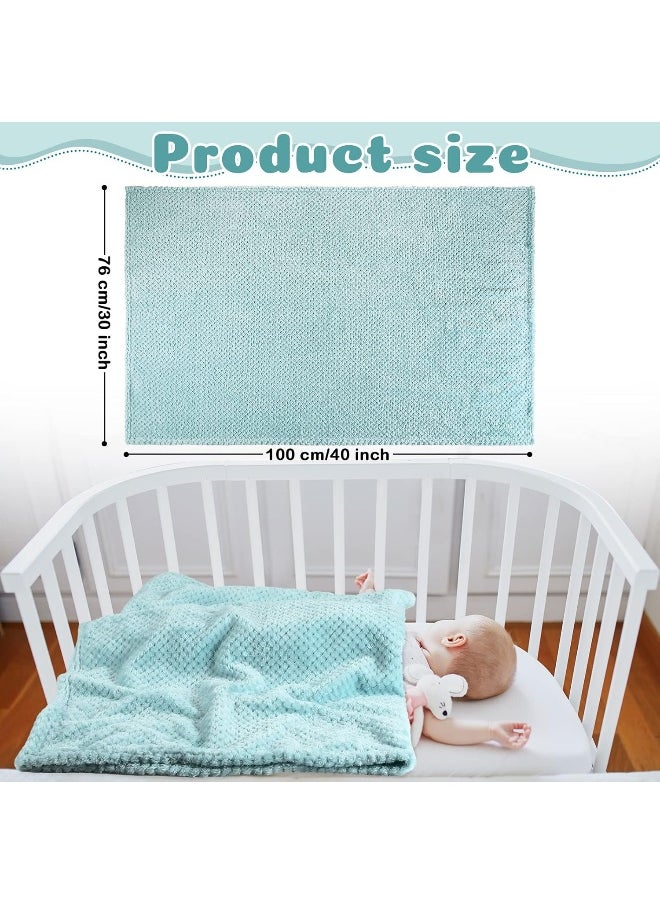 Reginary Reginary 4 Pack Baby Fuzzy Blanket 30 x 40 Fluffy Waffle Flannel Fleece Baby Blanket for Newborn Infant Baby Receiving Blanket for Crib Stroller Travel Decorative  - Image 2