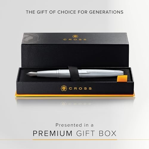 Cross ATX Refillable Fountain Presented in a Luxury Gift Box - Medium Point, Black Ink, Pure Chrome - Image 5