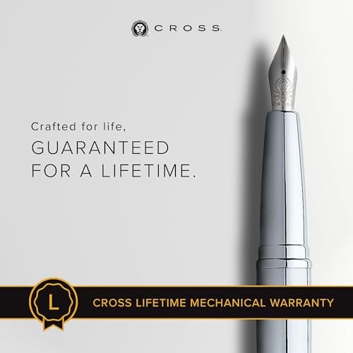 Cross ATX Refillable Fountain Presented in a Luxury Gift Box - Medium Point, Black Ink, Pure Chrome - Image 3