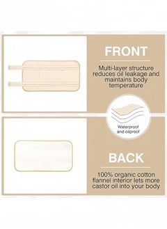 DAREU Adjustable Reusable Castor Oil Pack Wrap for Liver Detox – Elastic Strap, Bamboo Cotton, Machine Washable, Anti-Oil Leak (White)  - Image 3