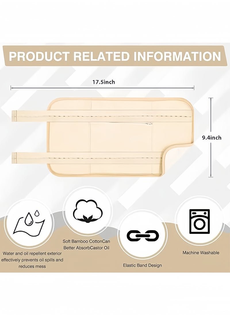 DAREU Adjustable Reusable Castor Oil Pack Wrap for Liver Detox – Elastic Strap, Bamboo Cotton, Machine Washable, Anti-Oil Leak (White)  - Image 5