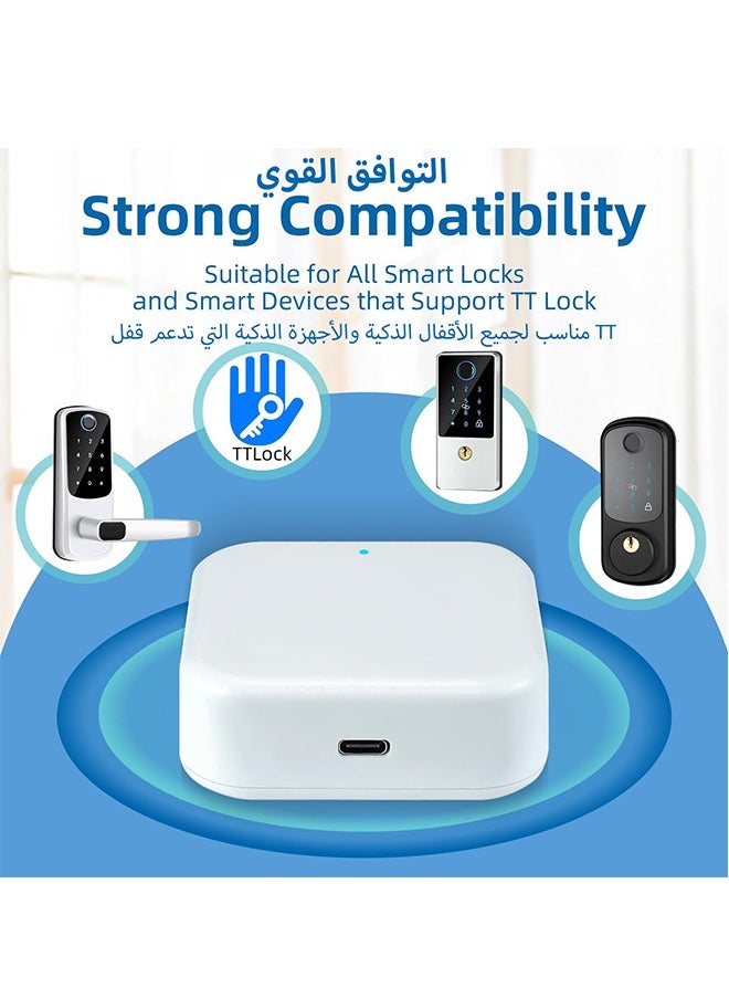 S-Color - Smart Wi-Fi Gateway, G2 Hub for Keyless Entry Remote Control & Manage Bluetooth Deadbolt Door Lock with TTLock App, Wi-Fi Bridge Work with Alexa Google Home for Voice Control - Image 1
