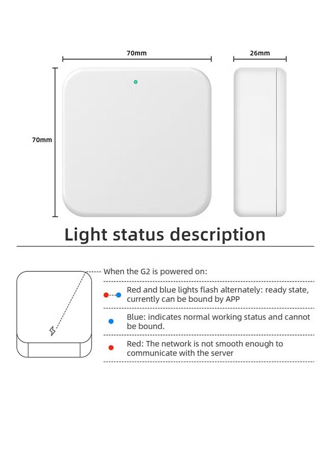 S-Color - Smart Wi-Fi Gateway, G2 Hub for Keyless Entry Remote Control & Manage Bluetooth Deadbolt Door Lock with TTLock App, Wi-Fi Bridge Work with Alexa Google Home for Voice Control - Image 1