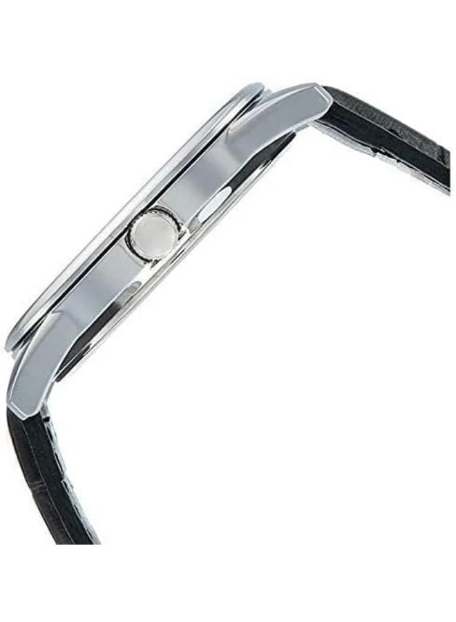 كاسيو Men's Analog Display Watch With Black Leather Strap - MTP-V005L-1B