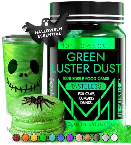MONÉGASQUE Green Edible Glitter for Drinks 15g – Edible Glitter for Cakes & Cocktails – Luster Dust for Drinks & Cake Decorating – Cocktail Drink Shimmer – Green Food Coloring Christmas Sprinkles - Image 1