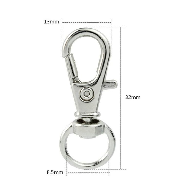 35pcs Swivel Trigger Snap Hooks Metal Lobster Claw Clasps For Crafts Keychains - Image 3