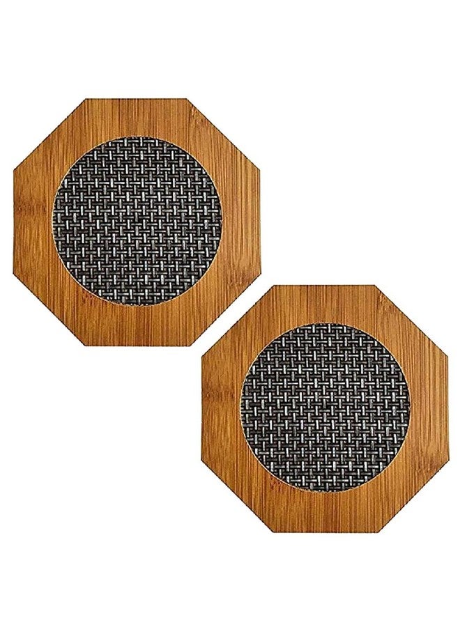 Avenn Avenn Hexagon Square Bamboo Coaster Hot Pots and Pans Heat Pad, Metal Pot Holders Multi Use Great Heat Resistant Hot Pads for Kitchen Counter, Upgrade Enlarged Hot Plate Holder (15 x 15 CM) (3) - Image 3