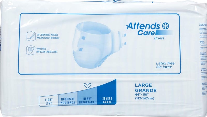 ATTENDS Incontinent Brief Homecare Tab Closure Large Disposable Moderate Absorbency BRHC30 Sold Per Case - Image 3