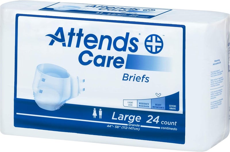 ATTENDS Incontinent Brief Homecare Tab Closure Large Disposable Moderate Absorbency BRHC30 Sold Per Case - Image 1