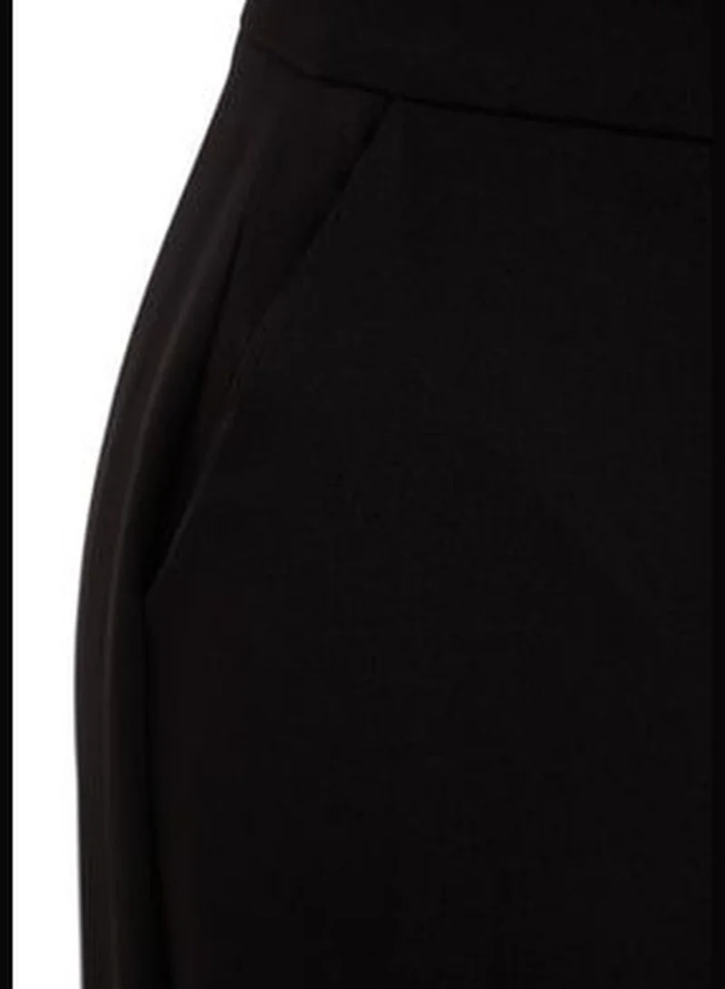 trendyol Black Weave Tube Leg Trousers TPRAW22PL0402