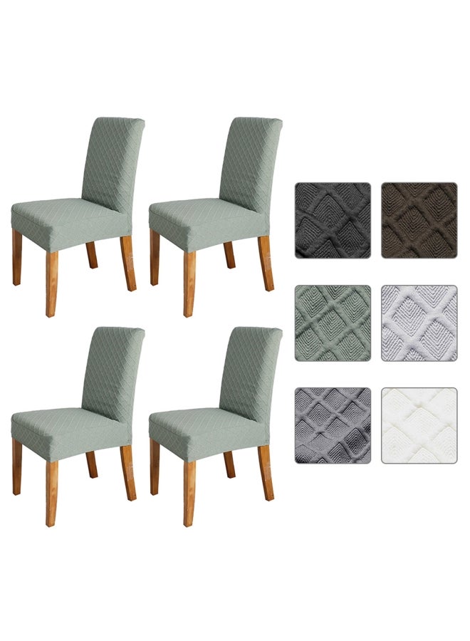 4-Piece Dining Chair Cover Set Green - Image 1