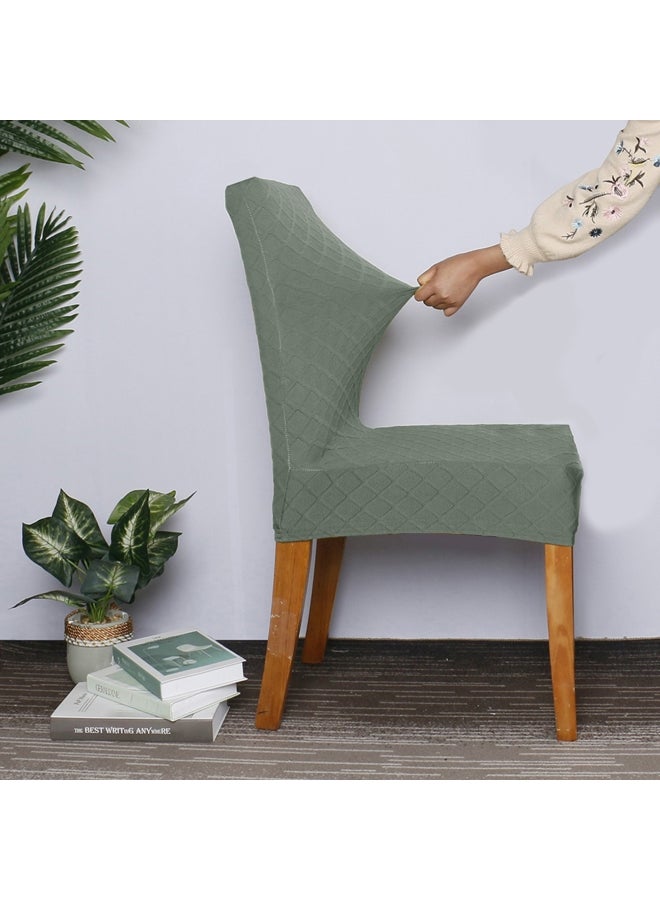 4-Piece Dining Chair Cover Set Green - Image 3
