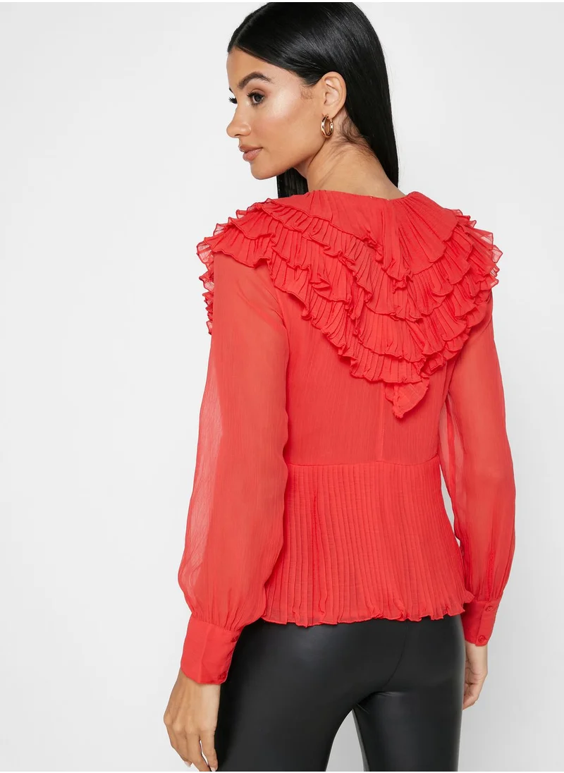 RIVER ISLAND Ruffle Detail Top