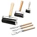 BDS-HOME 6 Pack Rubber Brayer Roller Kit 3 Sizes Rubber Rollers with 3 Scrapers for Printmaking Wallpaper Ink Stamping Gluing Oil Painting Plastic Relief Crafting Art DIY 14 in 24 in 4 in - Image 2