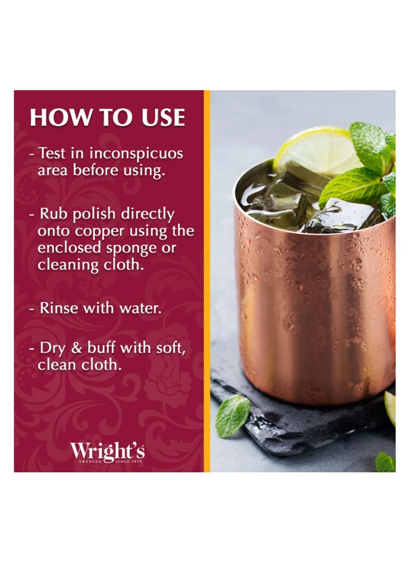 Wright's - Wrights Copper and Brass Cream Cleaner - Gently Cleans Removes Tarnish Without Scratching White, Whether It’s for Kitchenware, Décor Items, Jewelry, or Collectibles 227gr - Image 1