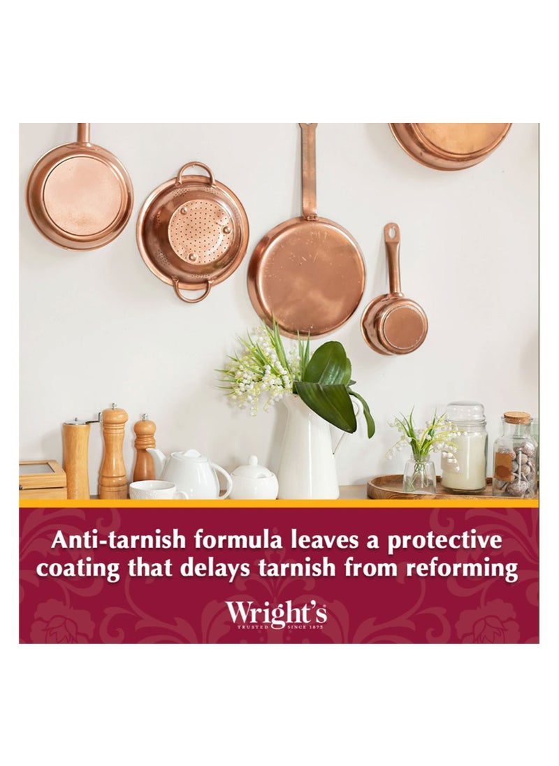 Wright's - Wrights Copper and Brass Cream Cleaner - Gently Cleans Removes Tarnish Without Scratching White, Whether It’s for Kitchenware, Décor Items, Jewelry, or Collectibles 227gr - Image 1