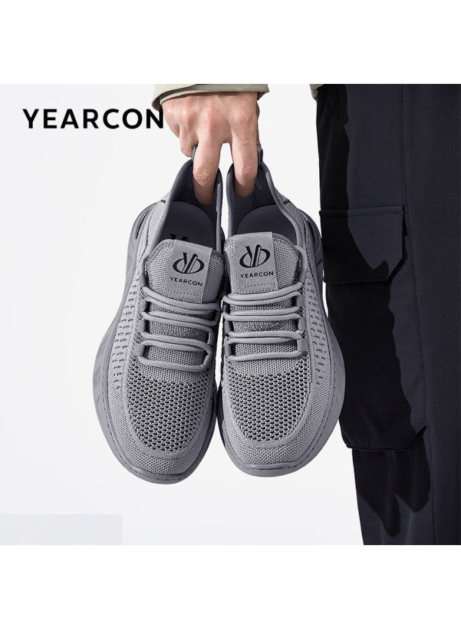 YEARCON Yierkang Men's Outdoor Sports Casual Mesh Shoes Thick-soled Comfortable Trendy Flying Woven Shoes 96899w Grey Size 41 - Image 2