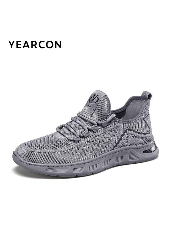 YEARCON Yierkang Men's Outdoor Sports Casual Mesh Shoes Thick-soled Comfortable Trendy Flying Woven Shoes 96899w Grey Size 41 - Image 3