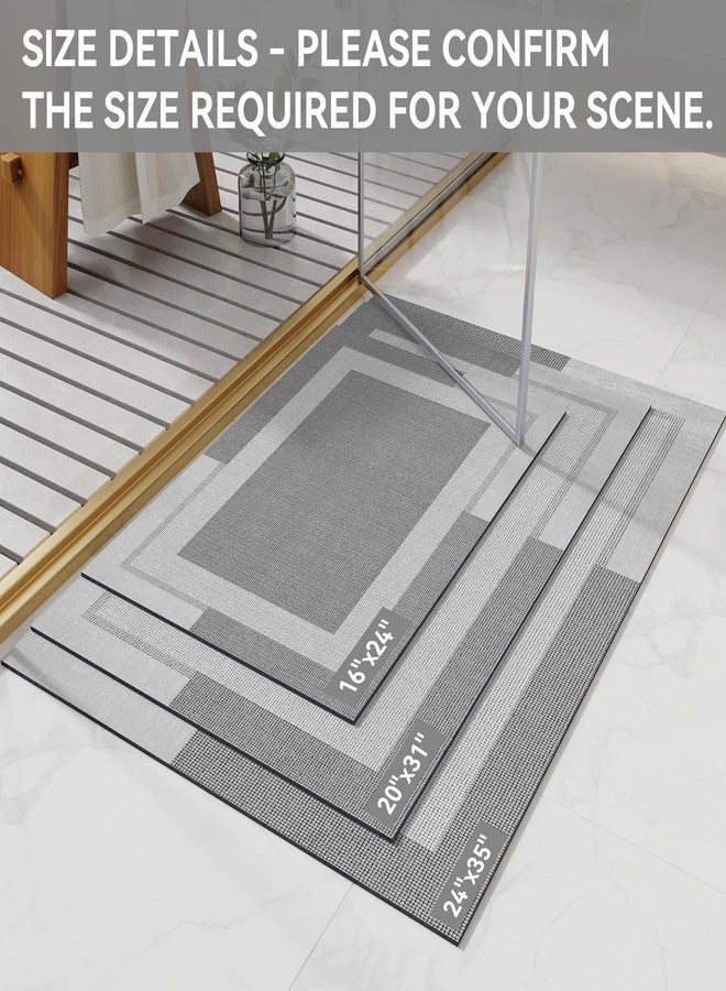 YDKGL 16x24 Gray Washable Bath Rugs for Bathroom,Easy Care Bath Mat with Non Slip Rubber-Backing,Quick Dry and Stain Resistant Carpet, Absorbent Cushioned Bath Mat for Sink,Livingroom,Laundry Room - Image 2