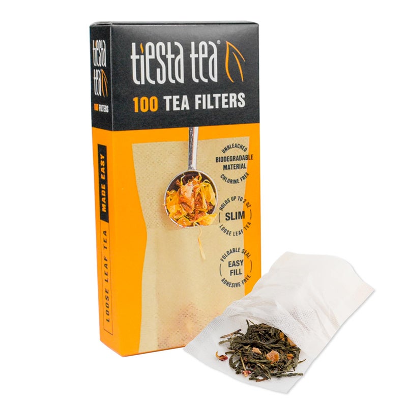 Tiesta Tea - Loose Leaf Filters | Disposable Infuser, Natural Unbleached Paper, Steeps Hot, Iced & Coffee, Easy Fill Single Serve Filter for One Cup | 100 Count Empty Tea Bags - Image 1