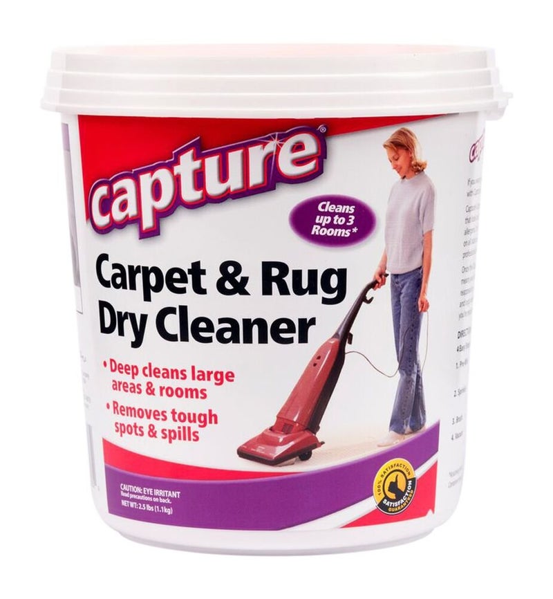 Capture Carpet  Rug Dry Cleaner wResealable lid  Home Car Dogs  Cats Pet Carpet Cleaner Solution  Strength Odor Eliminator Stains Spot Remover Non Liquid  No Harsh Chemical 25 lb