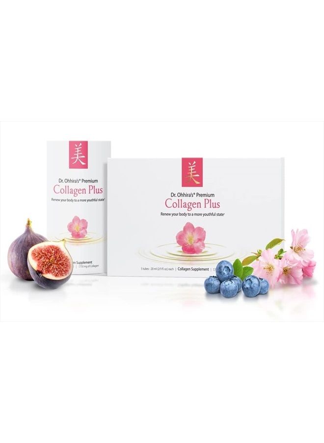 essential formulas Dr. Ohhira's Premium Collagen Plus. A Liquid Easily mixable Collagen Supplement with 7,750 mg of Marine Collagen Peptides, Plus Cherry Blossom Extract, and a Plant-Based Probiotic Concentrate, 5 Pack - Image 3