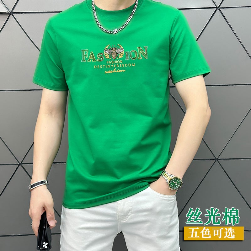 Dropshipping European Fashion Ready Stock 2025 Summer Multi-Color Versatile Letter Printed T-Shirt - Image 3