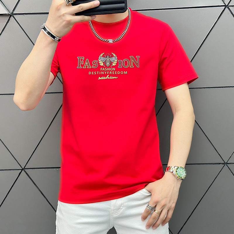 Dropshipping European Fashion Ready Stock 2025 Summer Multi-Color Versatile Letter Printed T-Shirt - Image 5