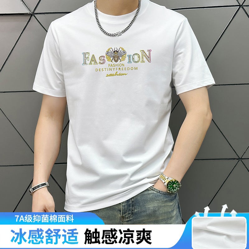 Dropshipping European Fashion Ready Stock 2025 Summer Multi-Color Versatile Letter Printed T-Shirt - Image 2