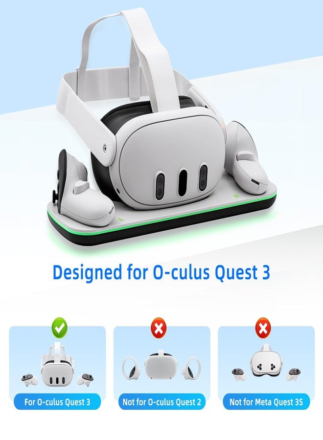 Mcbazel Charging Dock for Meta Quest 3 (Not for 3S), VR Charging Station with LED Indicator for Oculus Quest 3, Includes 2 * 600mAh Batteries ，Type-C Cable, Display Stand - White - Image 3