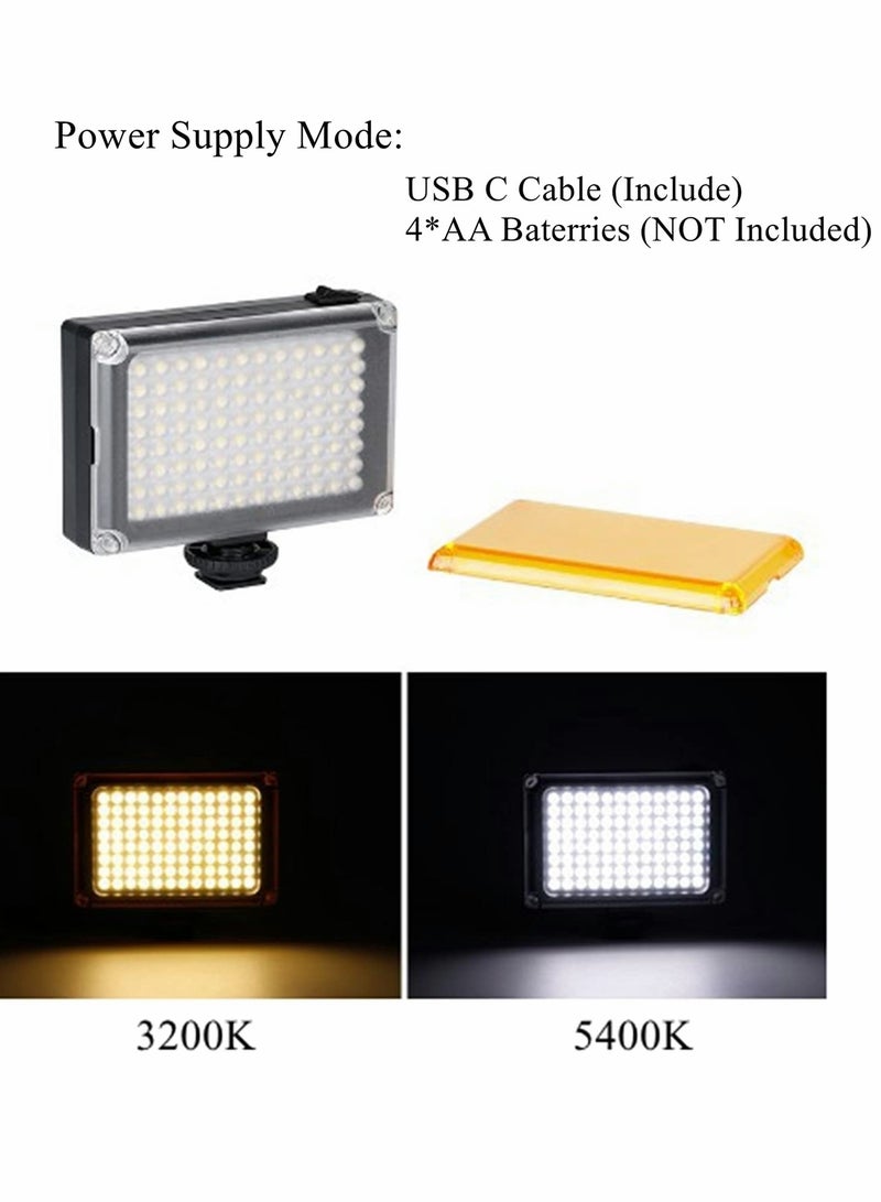Excefore Video Light 96 LED Camera with 5400K / 3200K Filter for Cameras Camcorder Conference, USB or Battery Powered  - Image 5