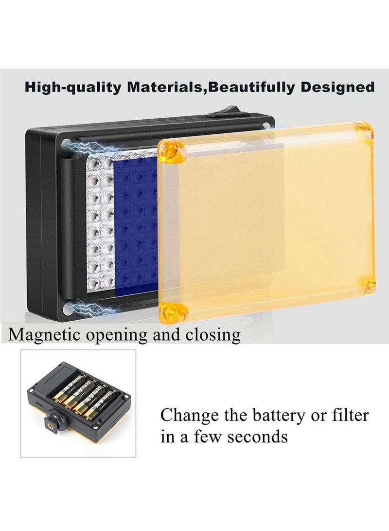 Excefore Video Light 96 LED Camera with 5400K / 3200K Filter for Cameras Camcorder Conference, USB or Battery Powered  - Image 2