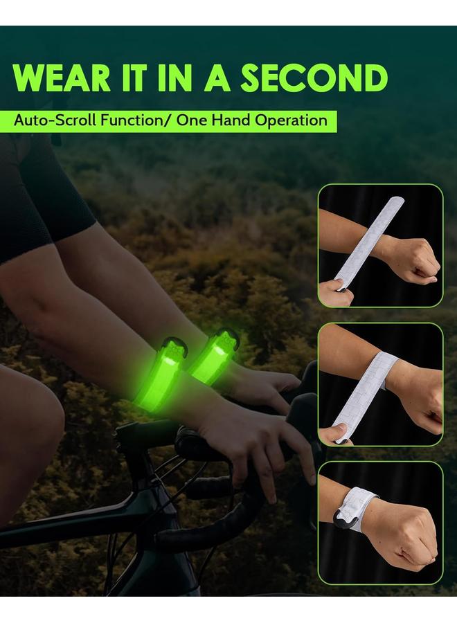 Bluejw Rechargeable LED Armband 2-Pack, High Visibility Reflective Running Gear for Night Safety, 5 Colors & 3 Modes Light Up Armbands for Night Walking, Cycling, Running Gift for Women Men，White - Image 5