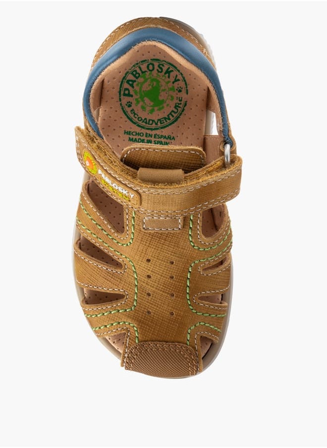 Pablosky - Boys' Stitch Detail Fisherman Sandals with Hook and Loop Closure - Image 1
