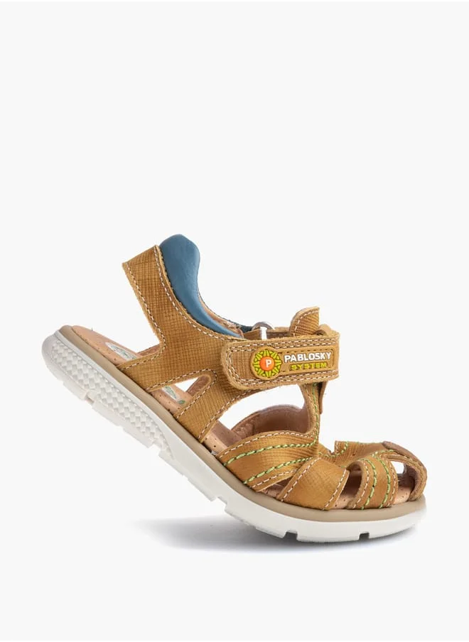بابلوسكي Boys' Stitch Detail Fisherman Sandals with Hook and Loop Closure