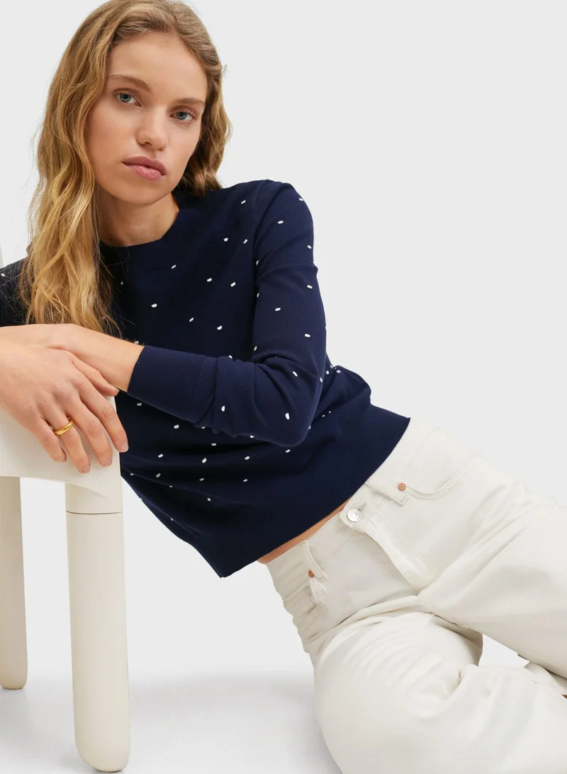 MANGO Crew Neck Knitted Sweater