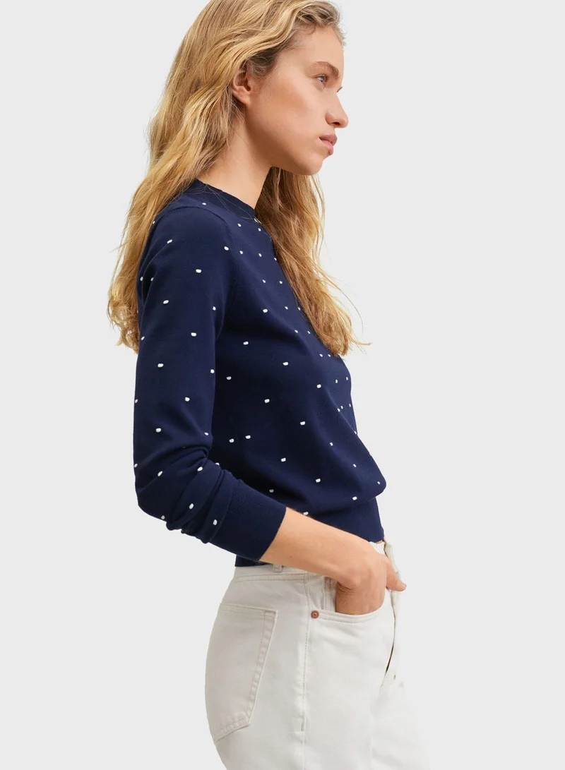 MANGO Crew Neck Knitted Sweater