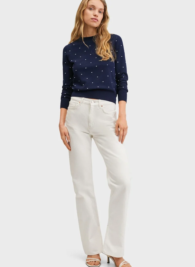 MANGO Crew Neck Knitted Sweater