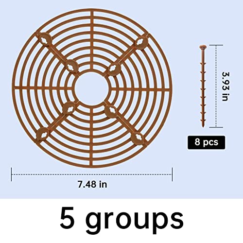 Nufiwra 5 Pcs Plant Pot Grid, 7.48" Cuttable Plant Pot Soil Covers Protectors with 40 Stakes, Keep Cats Out of Indoor Potted Plants (5Pcs 7.48") - Image 2