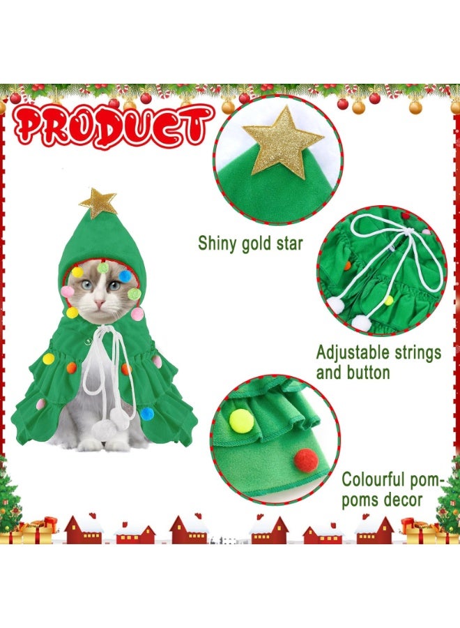أزياء الحيوانات الأليفة، والأزياء التنكرية للقطط والكلاب الأليفة، والعباءات عيد الميلاد (النجوم الخضراء) - Image 5