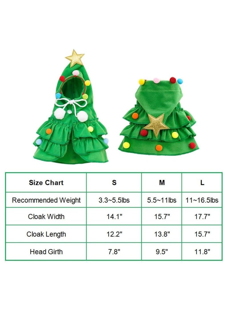 أزياء الحيوانات الأليفة، والأزياء التنكرية للقطط والكلاب الأليفة، والعباءات عيد الميلاد (النجوم الخضراء) - Image 3