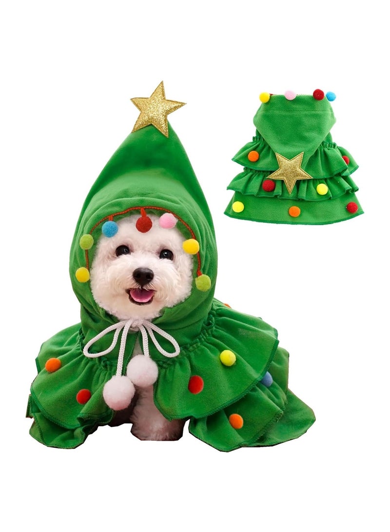 أزياء الحيوانات الأليفة، والأزياء التنكرية للقطط والكلاب الأليفة، والعباءات عيد الميلاد (النجوم الخضراء) - Image 1
