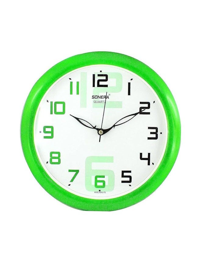 سونيرا ساعة الحائط سونيرا- 9241- انالوج -كوارتز -اطار اخضر  - مينا بيضاء مع ارقام باللون الاخضر - Image 1