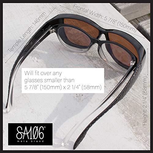 SA106 Polarized 55mm Fit Over OTG Butterfly Rhinestone Diva Sunglasses Black Purple - Image 5