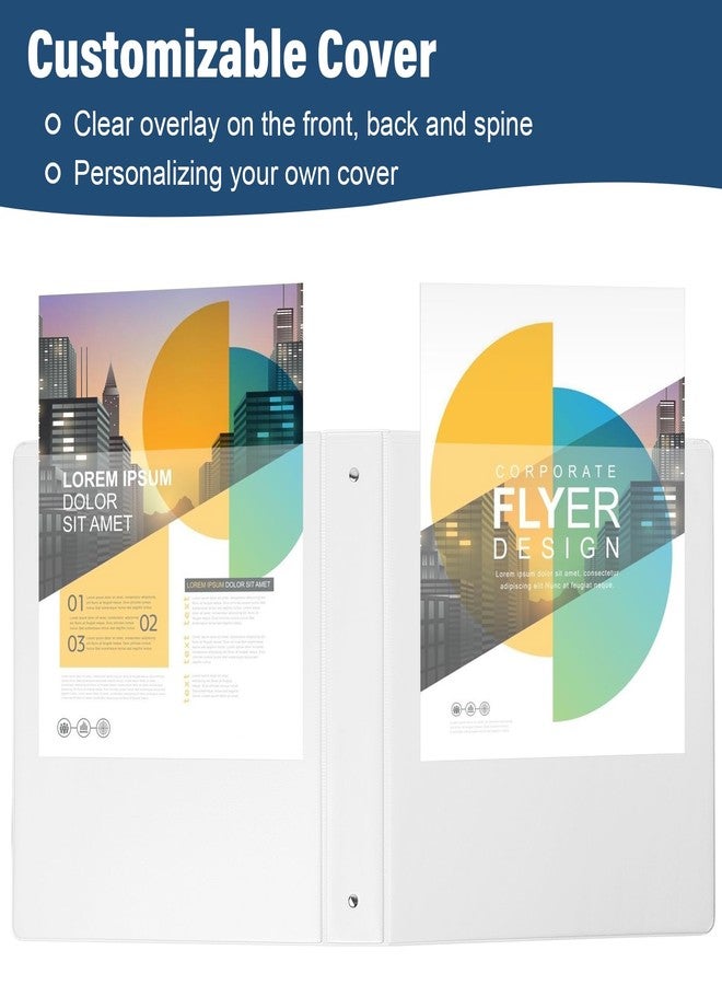 XRUNMIX 1.5-Inch 3-Ring Binder with Pockets, 1-1/2’’ Premium View Binders with Three Ring Binders Holds up to 325 Sheets US Letter Size, Bulk Pack of 6, Perfect for Home, Office, and School (1.5-inch) White - Image 5