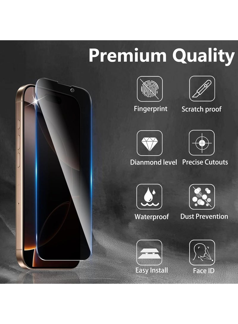 3 Pack iPhone 17 Pro  Privacy Screen Protector,SHigh hardness Tempered Glass Film,Anti-Scratch Case Friendly - Image 4