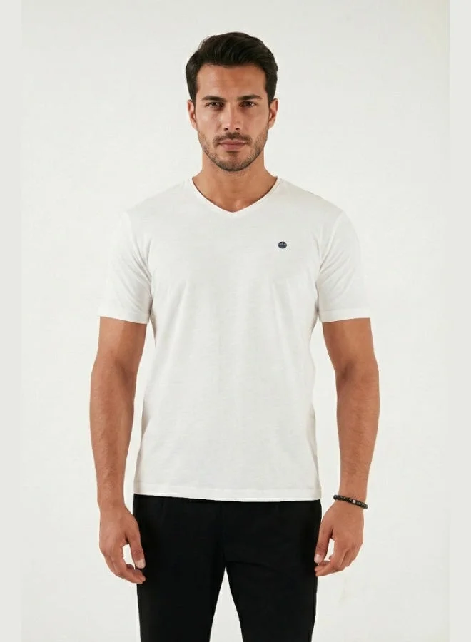 بوراتي Buratti Cotton Slim Fit V-Neck T-Shirt Men's T-Shirt 5902719