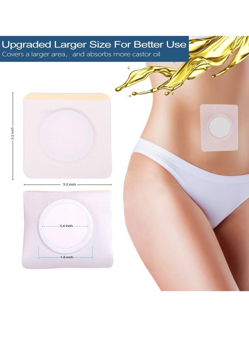 GUDOO 12 Packs Castor Oil Pack Wrap Hypoallergenic Organic Castor Oil Pack Wrap for Belly Button Disposable Self-Adhesive and Highly Absorbent Castor Oil Wraps Patch Pads  - Image 3