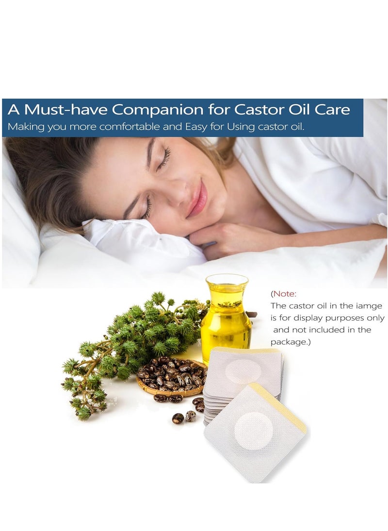 GUDOO 12 Packs Castor Oil Pack Wrap Hypoallergenic Organic Castor Oil Pack Wrap for Belly Button Disposable Self-Adhesive and Highly Absorbent Castor Oil Wraps Patch Pads  - Image 5