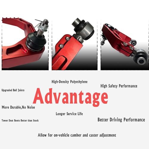 BST BSSP Upgraded Forged Front Upper Control Arms for 2-4" Lift Kit Compatible with 2007-2021 Toyota Sequoia Tundra CNC Billet Aluminum Adjustable Ball Joints w/Rod End Bearing Bushings - Image 3